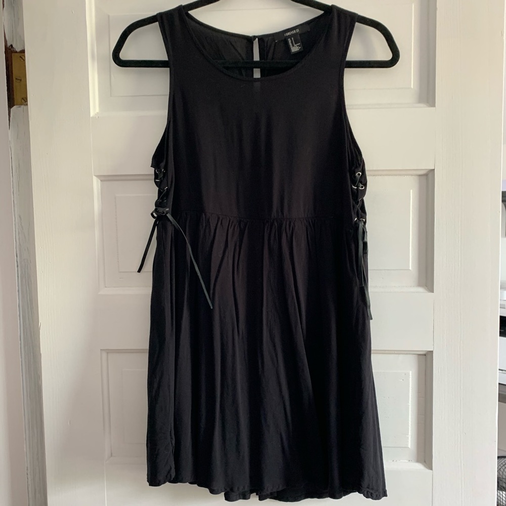 Black Side-Tie Mini Dress